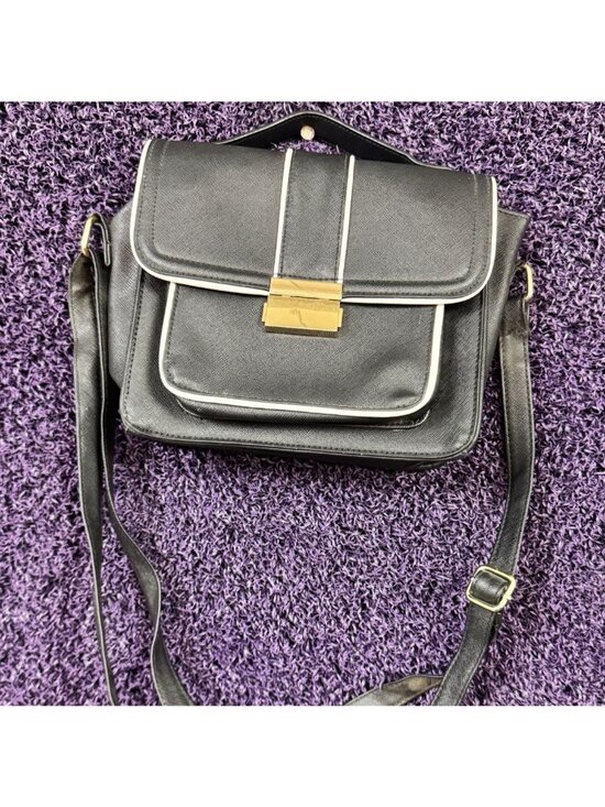 Rampage Handbags - Black Rampage Cross Body Vegan Leather Satchel